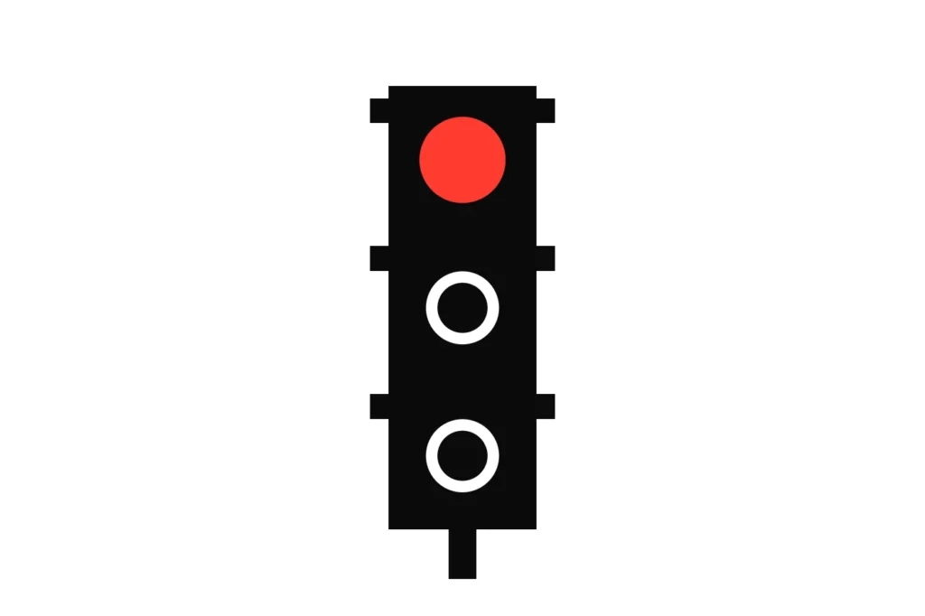 Illustration of a traffic light on red, for a pending withdrawal at a betting site